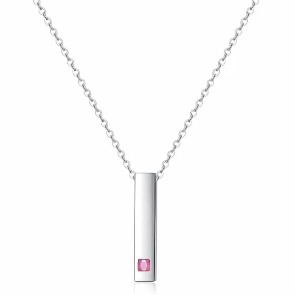 Stainless Steel 4-sided Bar Brandable Necklace - Image 2