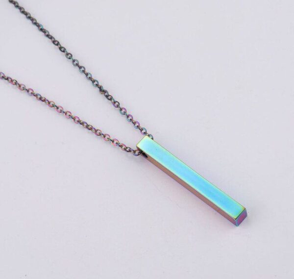 Unisex Stainless Steel Blank Vertical Bar Necklace