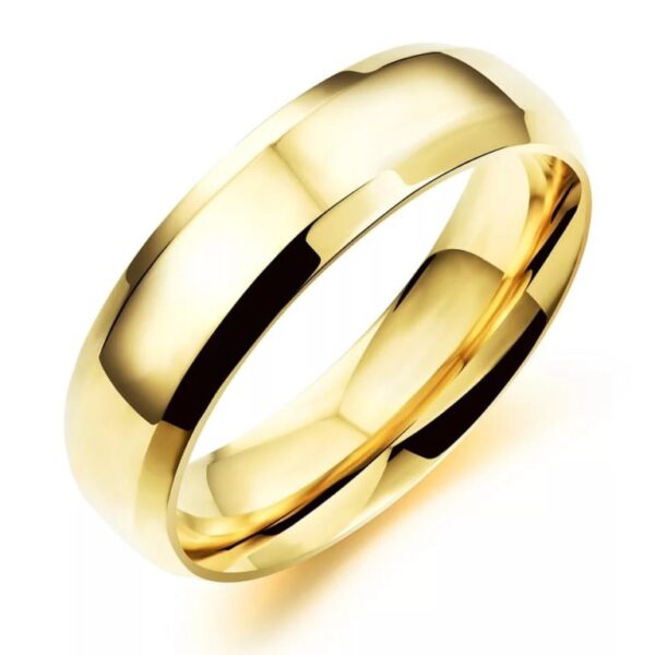 Unisex Wedding Gold-Plated Band Ring - Image 3