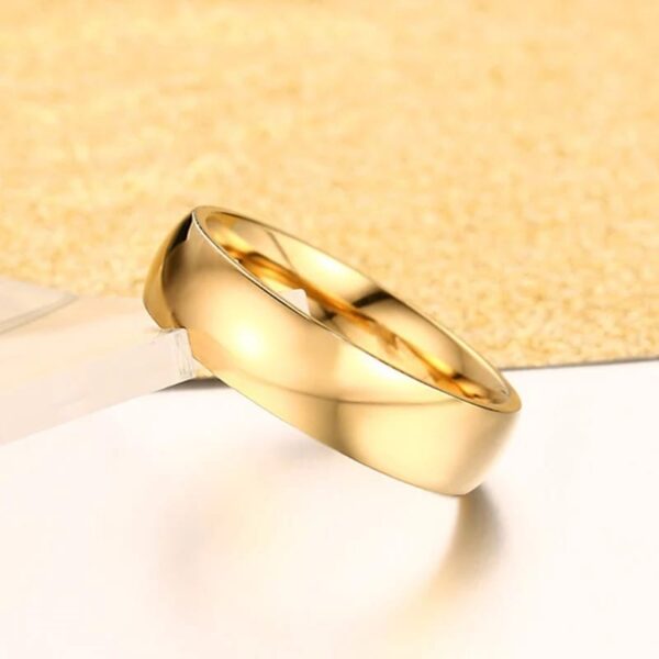 Unisex Wedding Gold-Plated Band Ring - Image 2