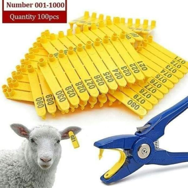 Self-Applicable Folding Ear Tags for Livestock (Pack of 100)